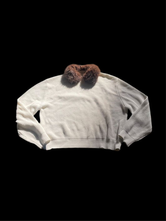 FUR COLLAR KNIT